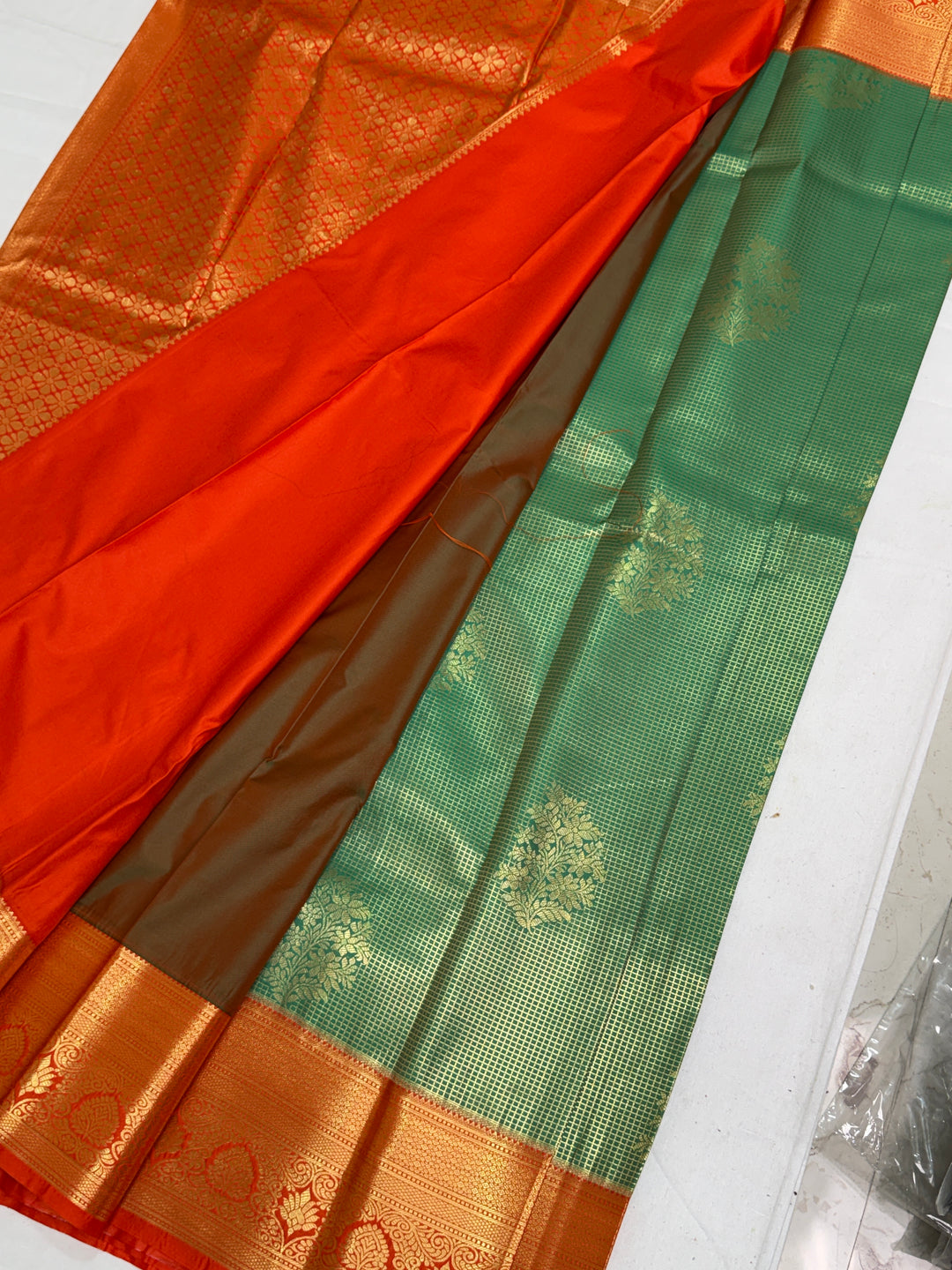 Olive Semi Gadwal Saree DHN-365