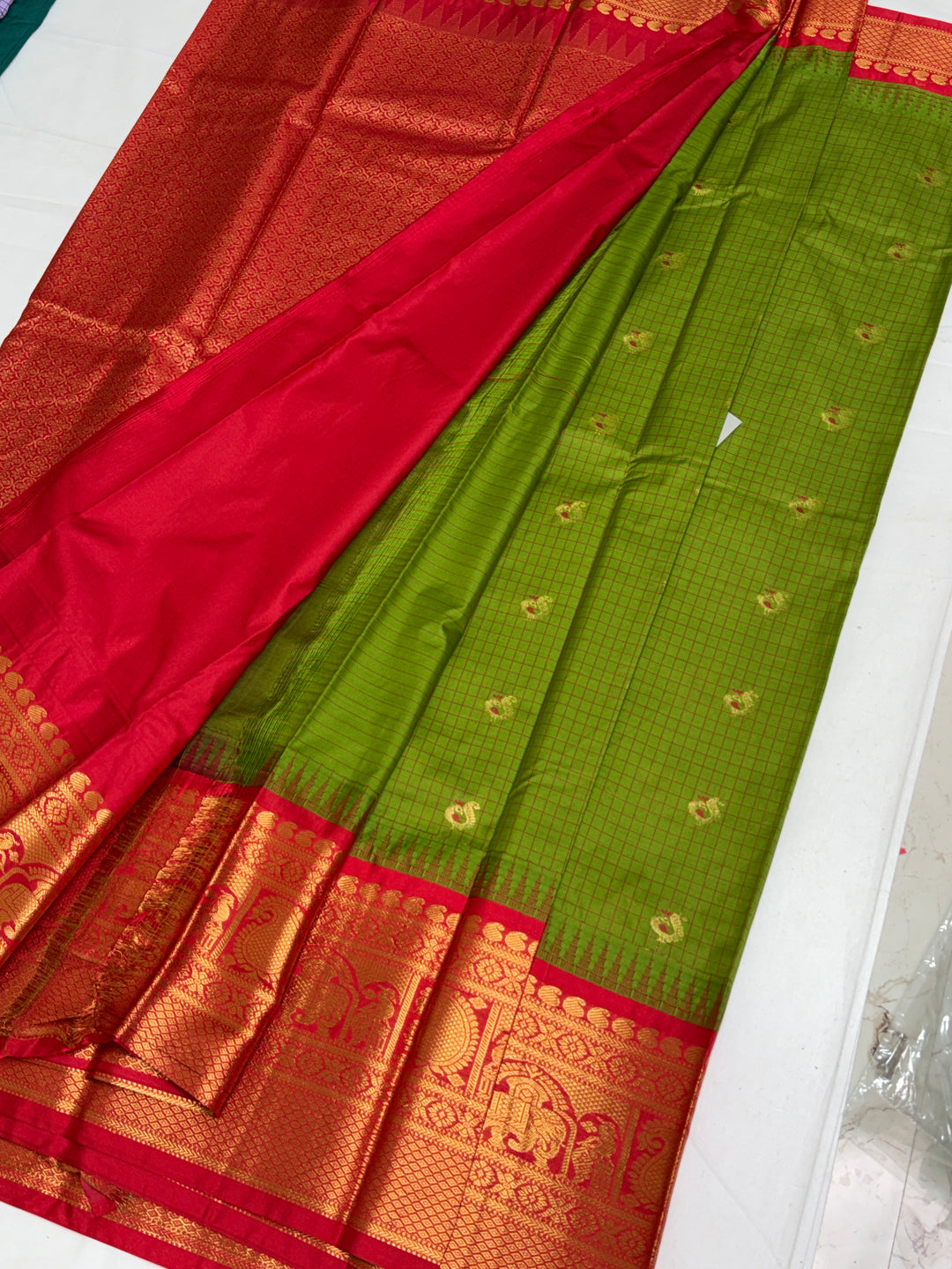 Olive Semi Gadwal Saree DHN-371
