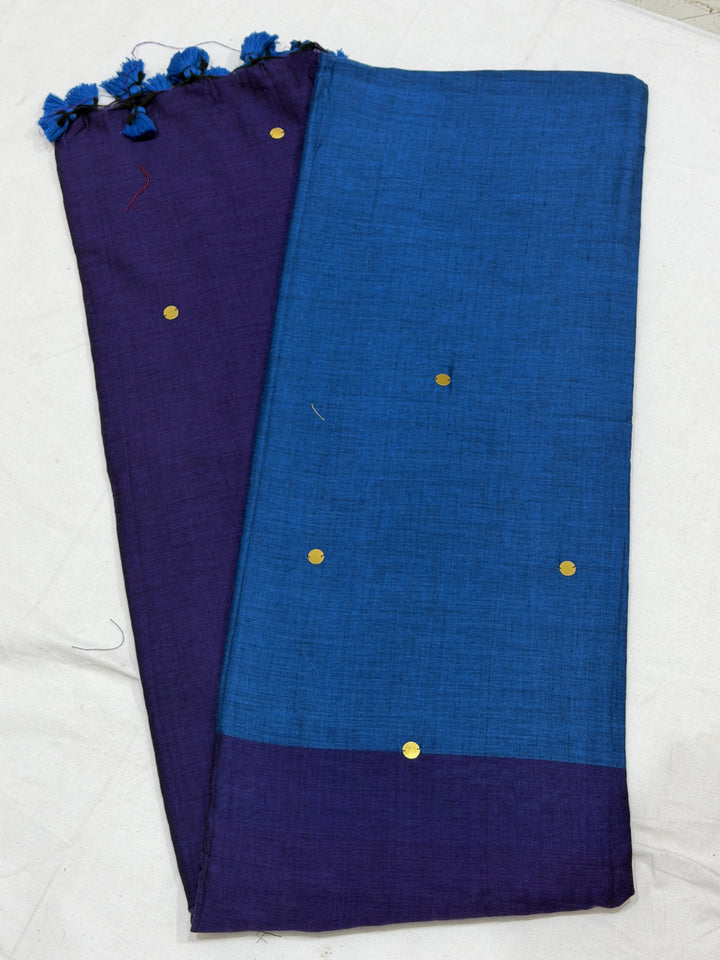 Dual Shade Mirror Khadi Cotton Saree (DHN-499)