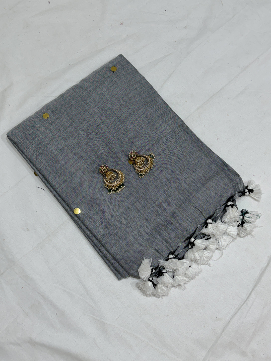 Mirror Khadi Cotton Saree (DHN-500)