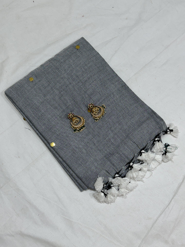 Mirror Khadi Cotton Saree (DHN-500)