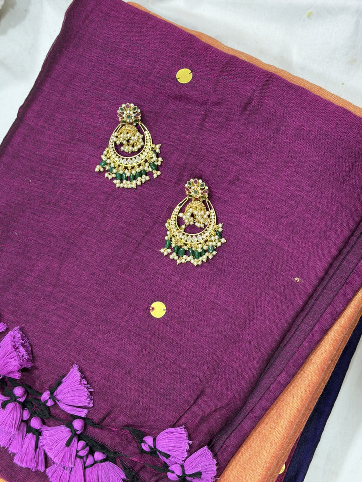 Mirror Khadi Cotton Saree (DHN-500)