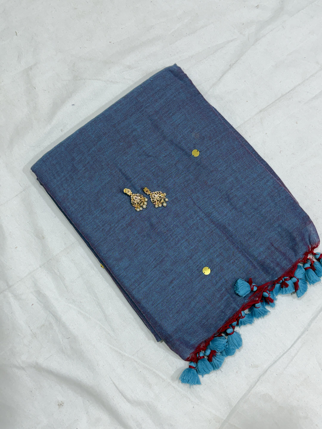 Mirror Khadi Cotton Saree (DHN-500)