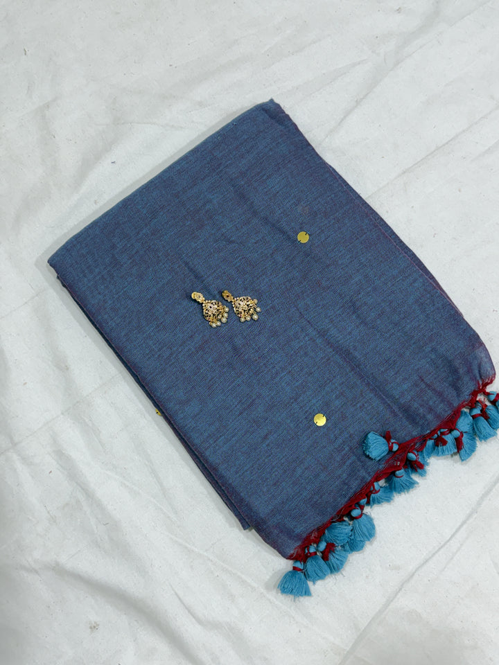 Mirror Khadi Cotton Saree (DHN-500)