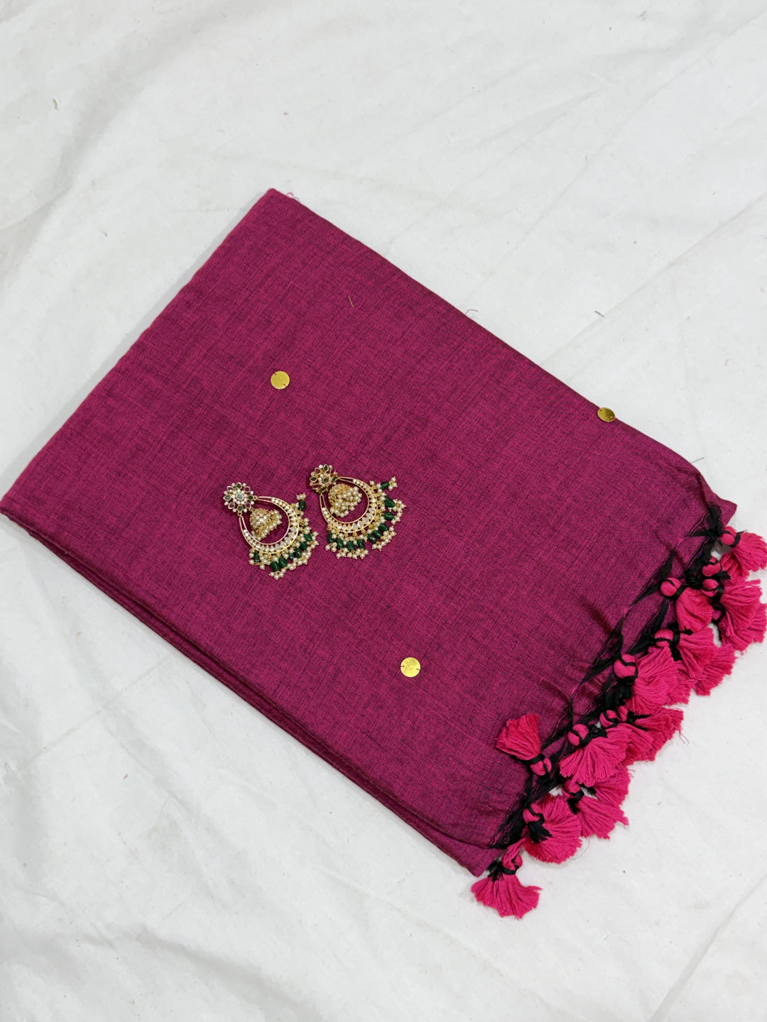 Mirror Khadi Cotton Saree (DHN-500)
