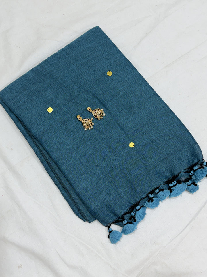 Mirror Khadi Cotton Saree (DHN-500)