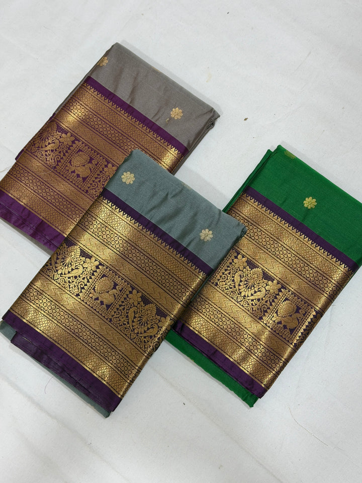 Plain Semi-Silk Gadwal Saree (DHN-252)