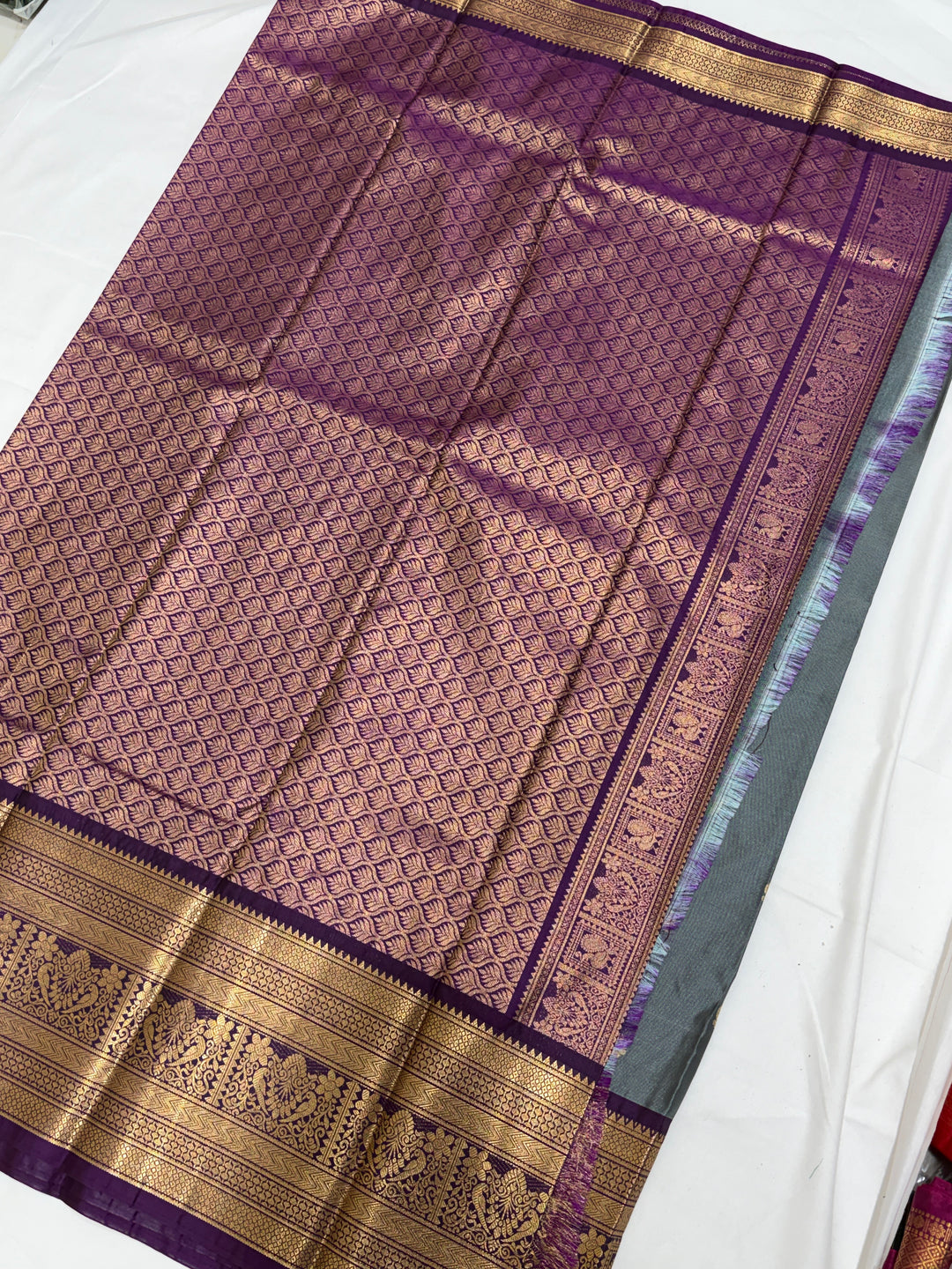 Plain Semi-Silk Gadwal Saree (DHN-252)