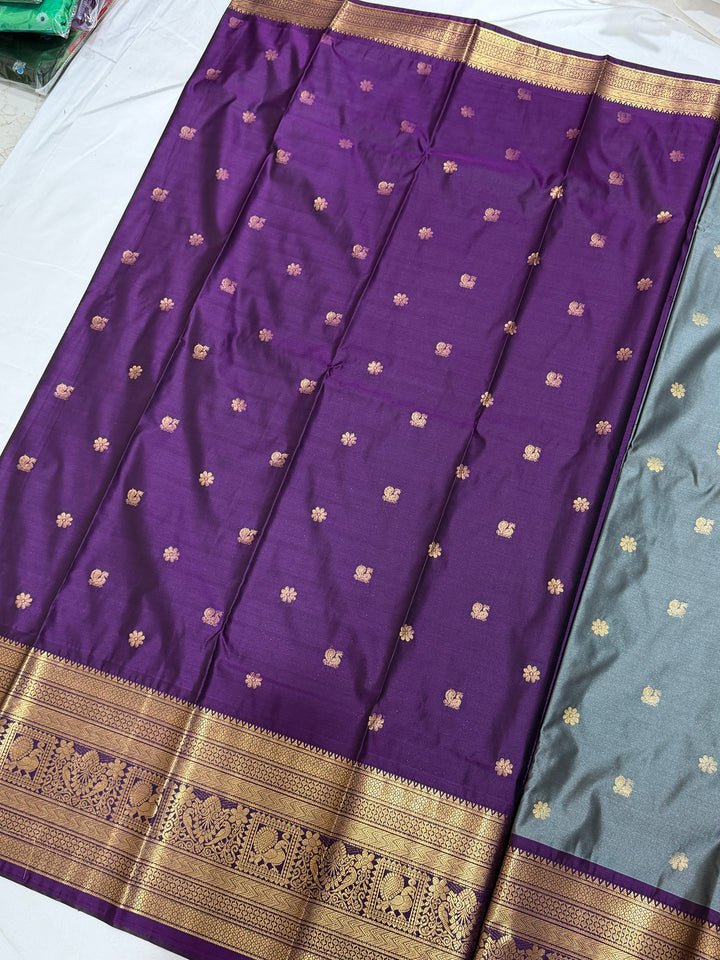 Plain Semi-Silk Gadwal Saree (DHN-252)