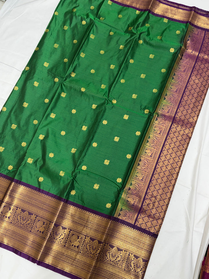 Plain Semi-Silk Gadwal Saree (DHN-252)