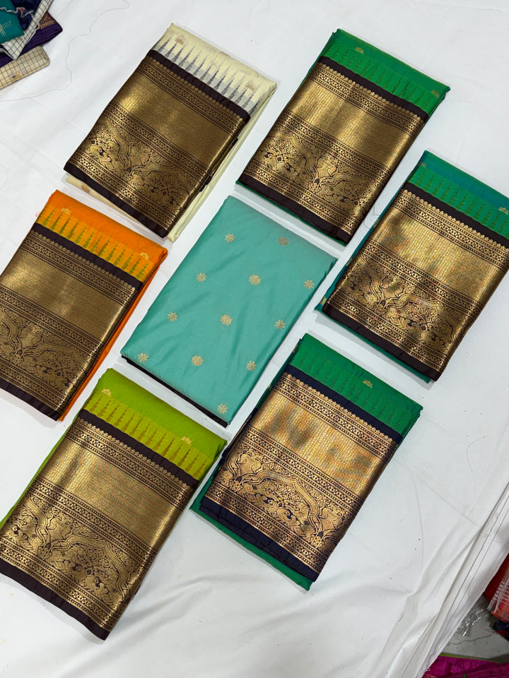 Plain Semi-Silk Gadwal Saree (DHN-254)