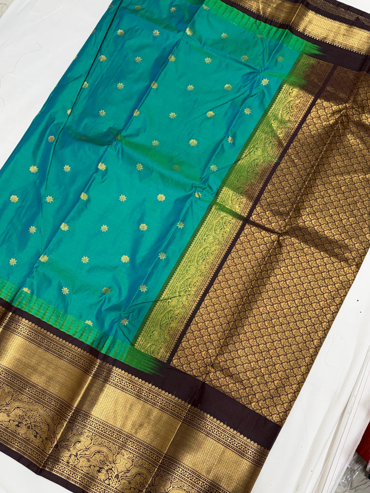 Plain Semi-Silk Gadwal Saree (DHN-254)