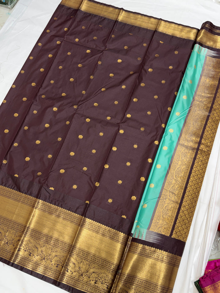 Plain Semi-Silk Gadwal Saree (DHN-254)