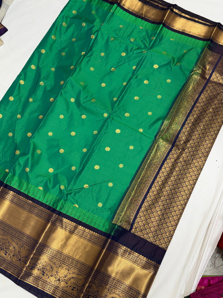 Plain Semi-Silk Gadwal Saree (DHN-254)