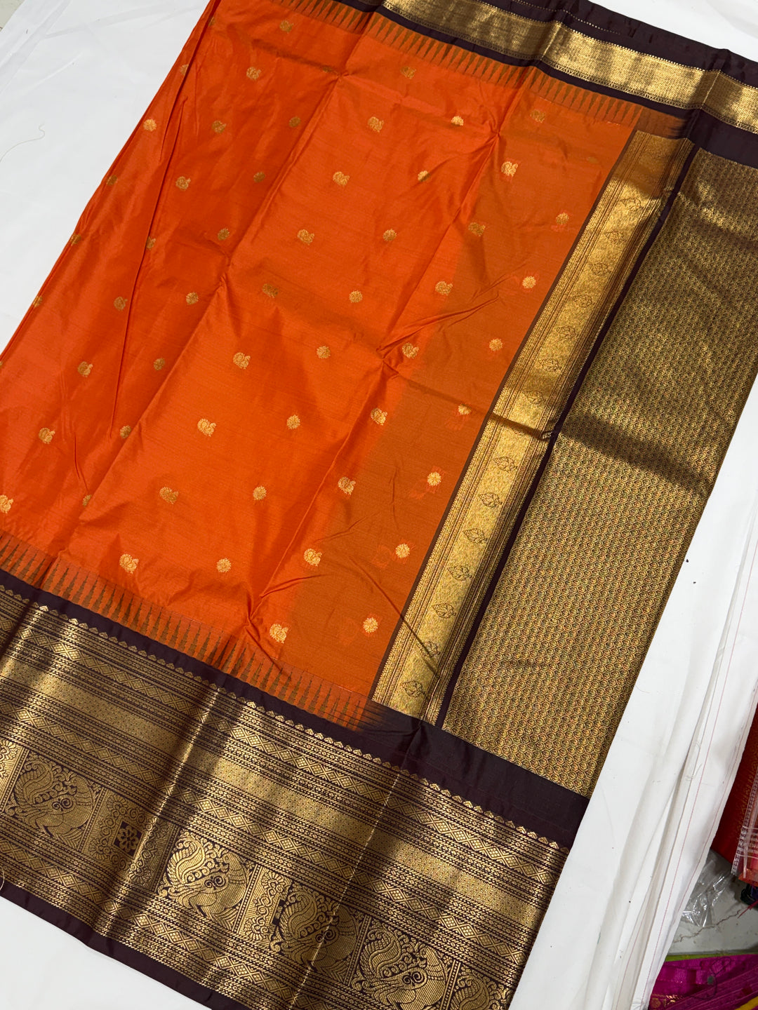 Plain Semi-Silk Gadwal Saree (DHN-255)