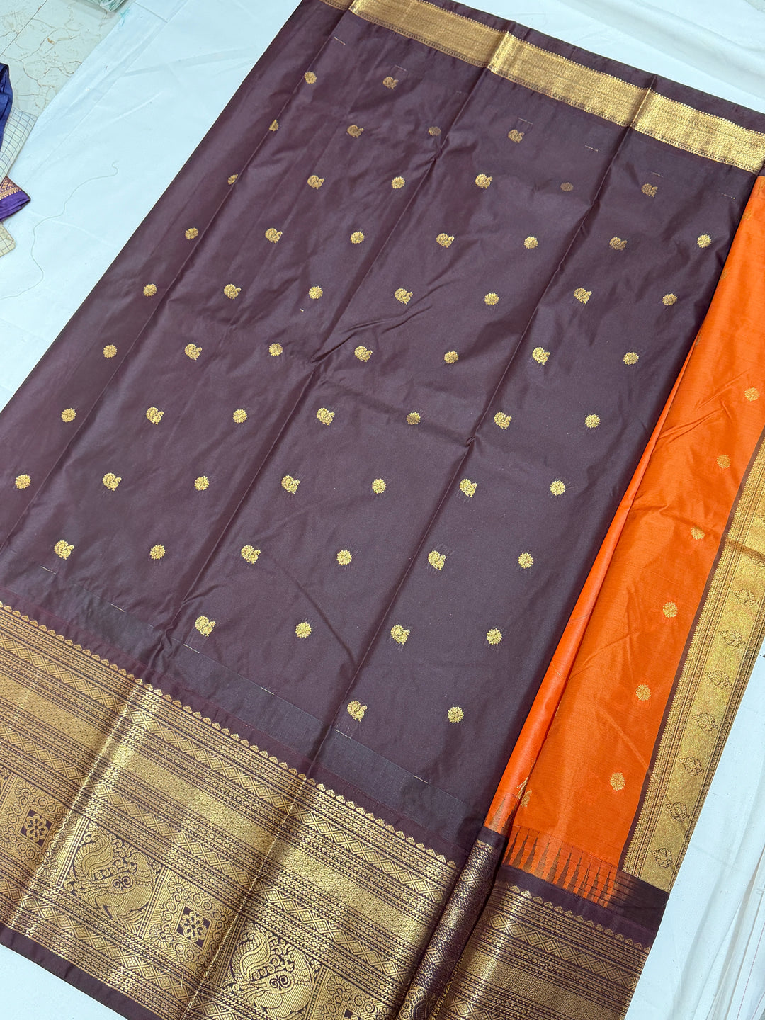Plain Semi-Silk Gadwal Saree (DHN-255)