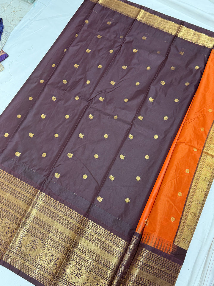 Plain Semi-Silk Gadwal Saree (DHN-255)