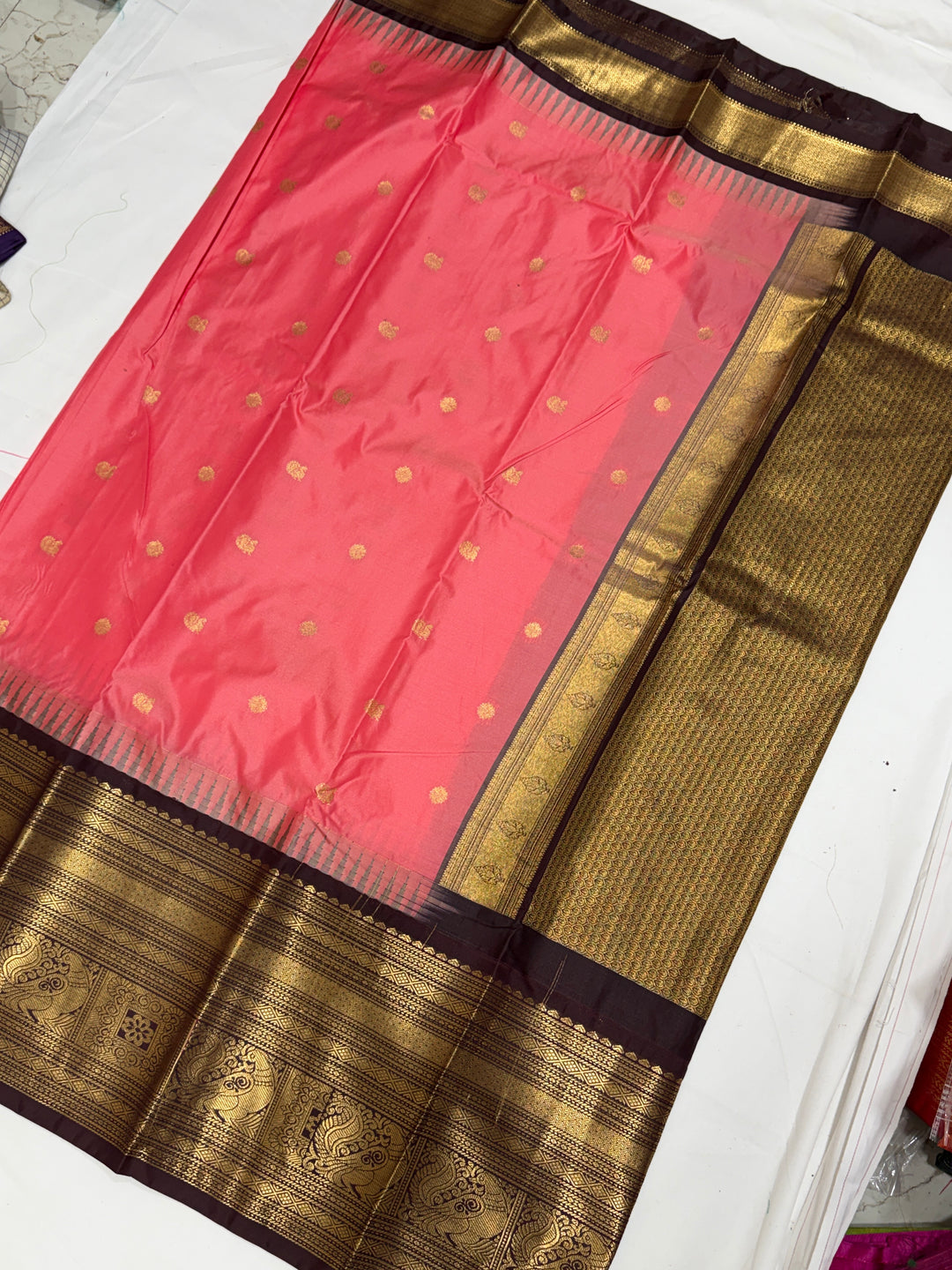 Plain Semi-Silk Gadwal Saree (DHN-255)