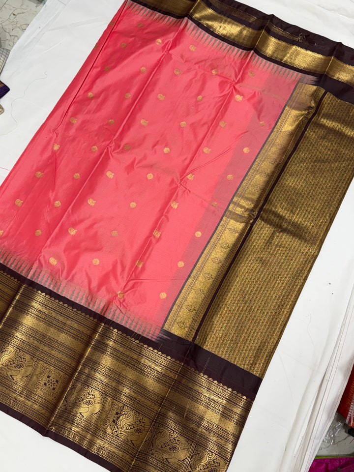 Plain Semi-Silk Gadwal Saree (DHN-255)