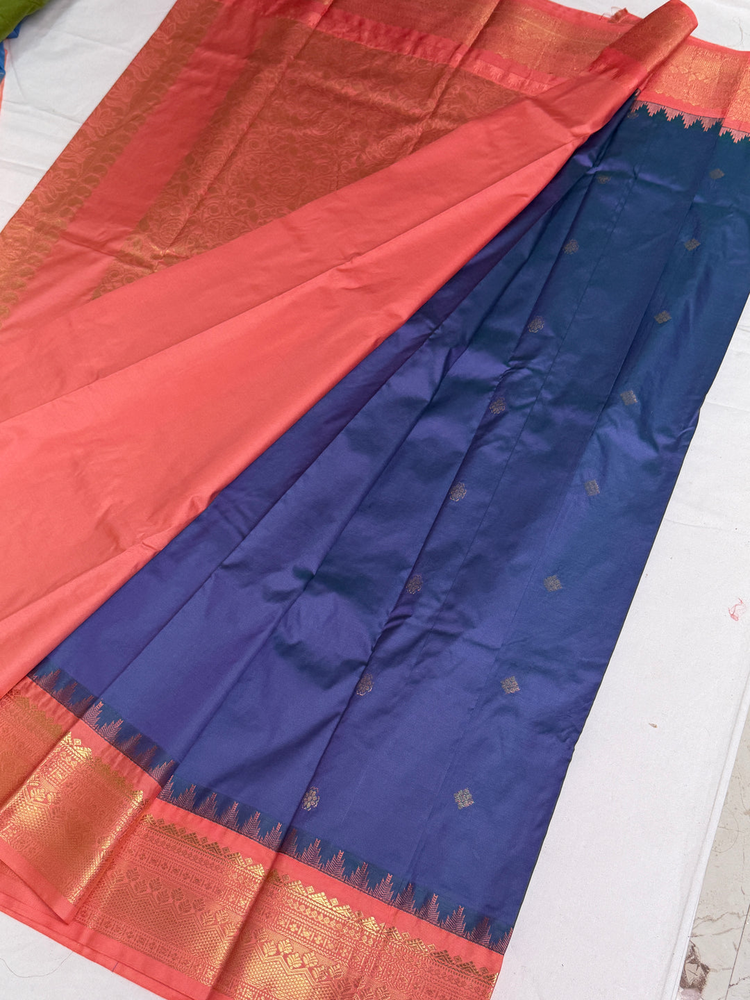 Blue Semi Gadwal Saree DHN-326