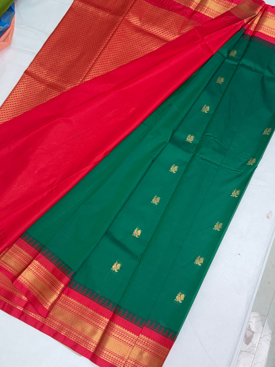 Green Semi Gadwal Saree DHN-327