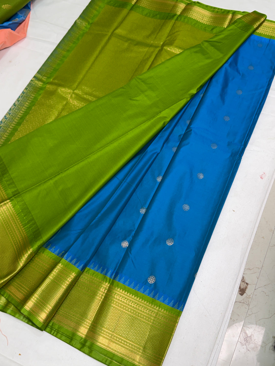 Blue Semi Gadwal Saree DHN-338