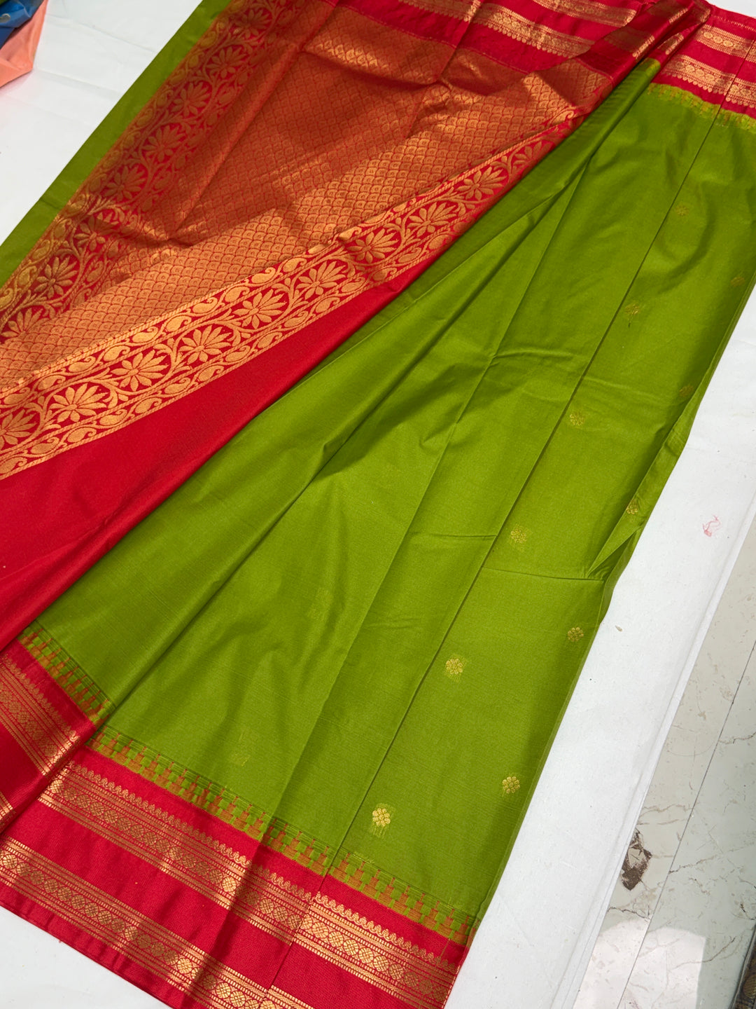 Olive Semi Gadwal Saree DHN-341