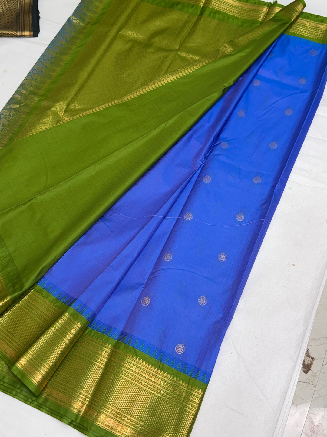 Blue Semi Gadwal Saree DHN-344