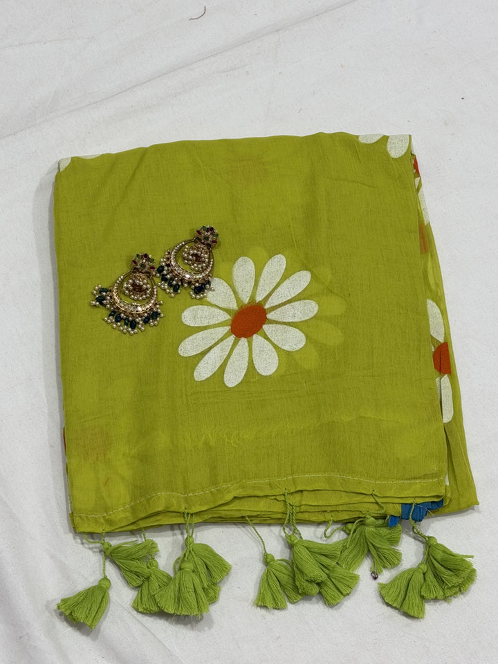 Sunflower 120 Count Mul Cotton Saree (DHN-504)