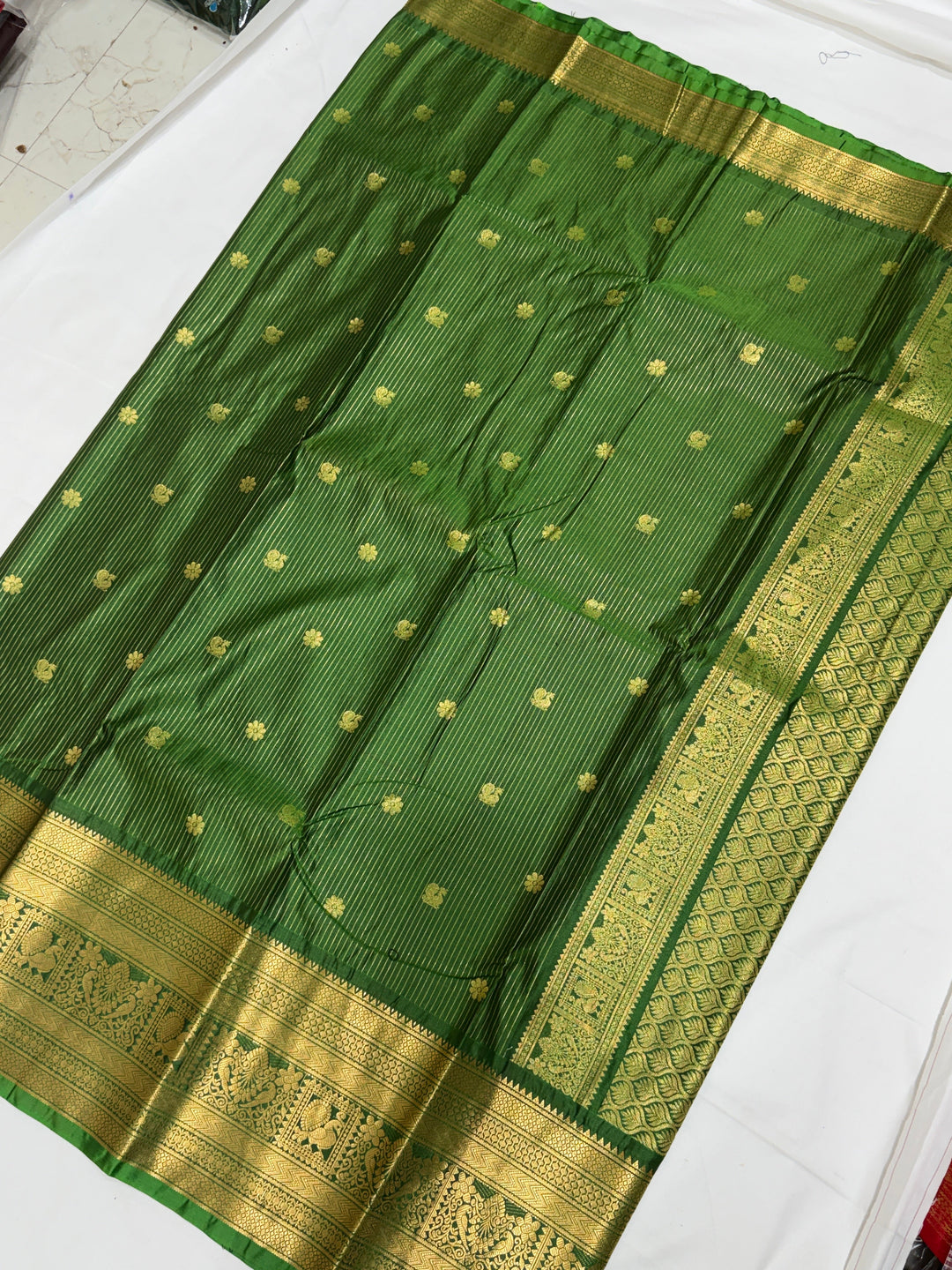 Stripes Semi-Silk Gadwal Saree (DHN-228)