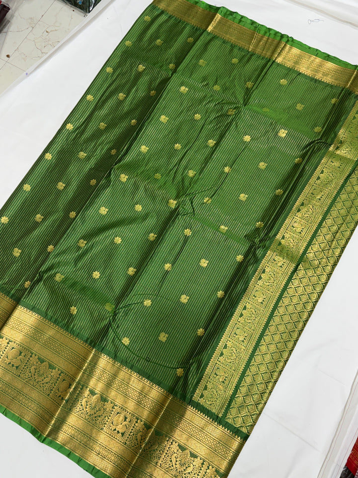 Stripes Semi-Silk Gadwal Saree (DHN-228)