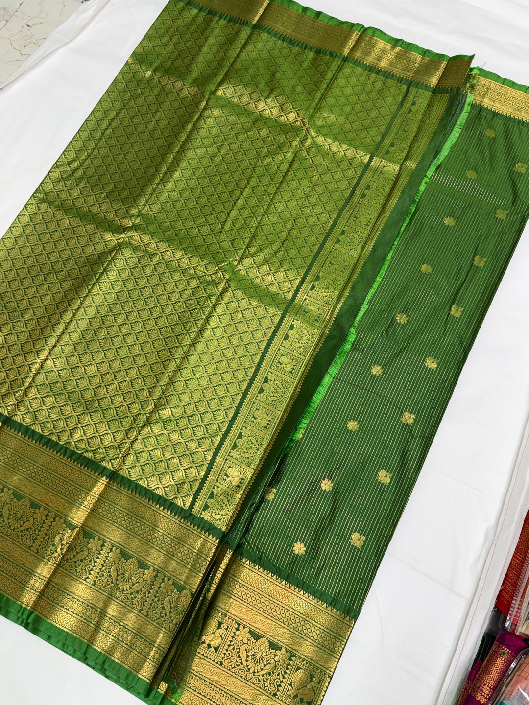 Stripes Semi-Silk Gadwal Saree (DHN-228)