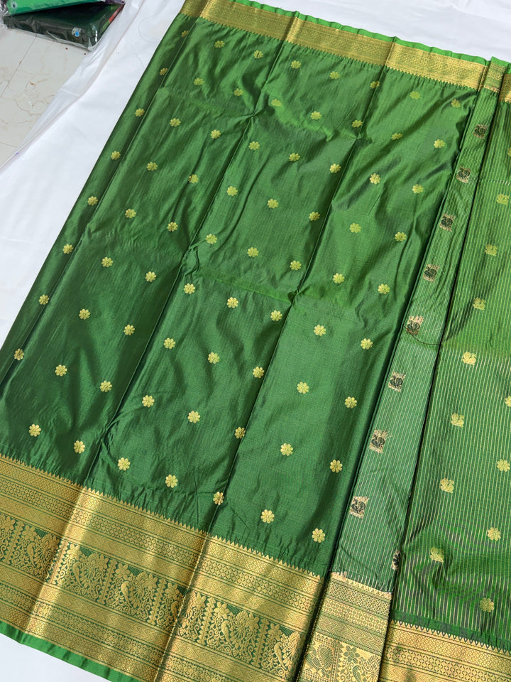 Stripes Semi-Silk Gadwal Saree (DHN-228)