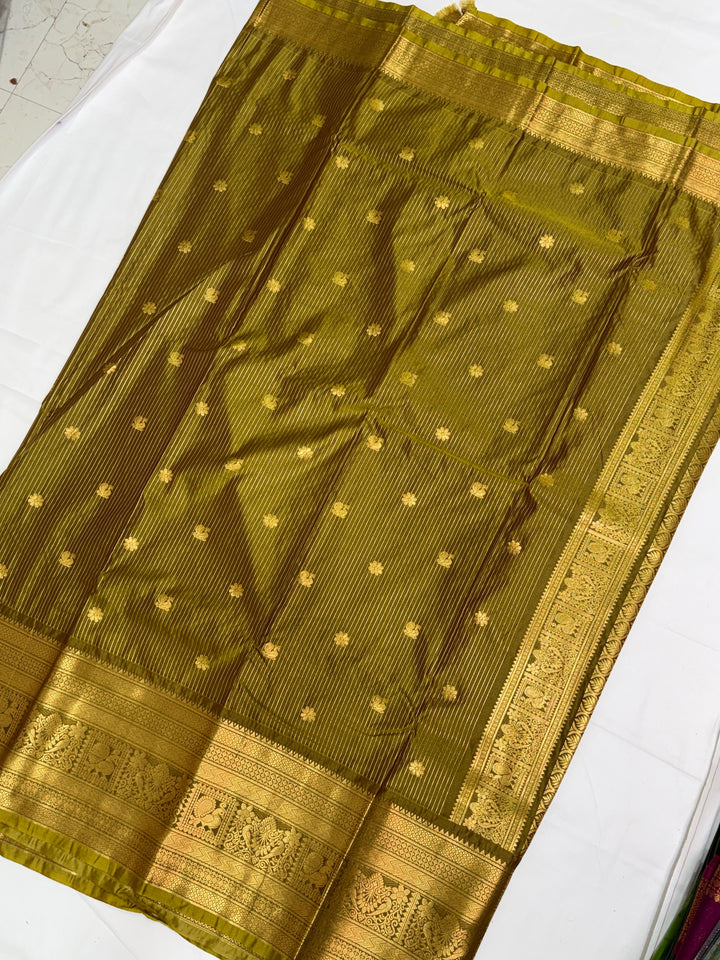 Stripes Semi-Silk Gadwal Saree (DHN-228)