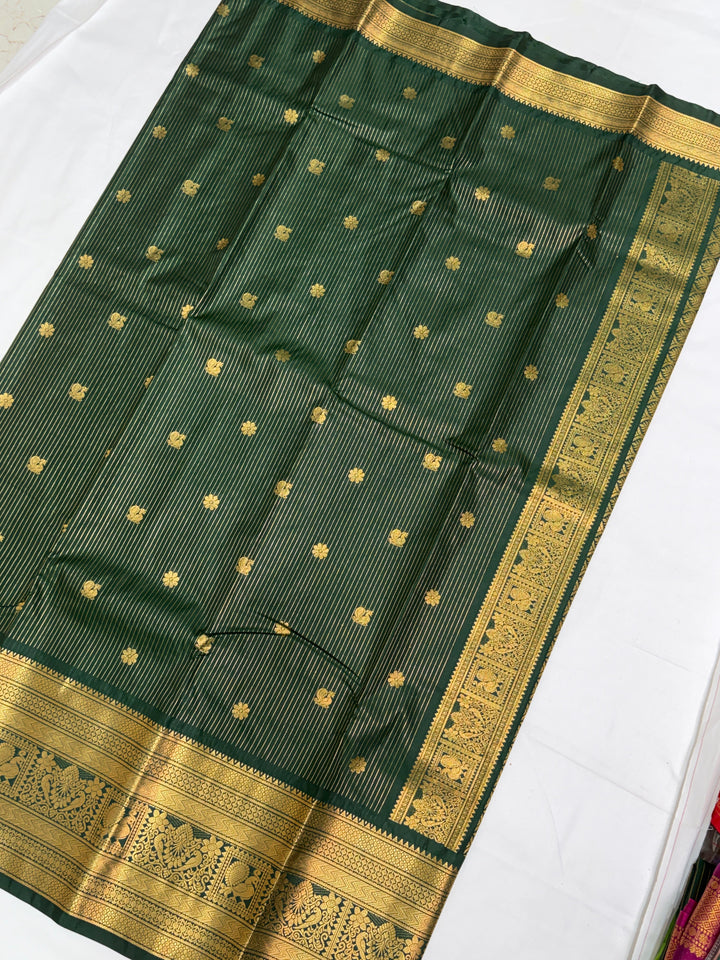 Stripes Semi-Silk Gadwal Saree (DHN-228)