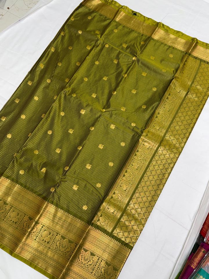 Stripes Semi-Silk Gadwal Saree (DHN-228)