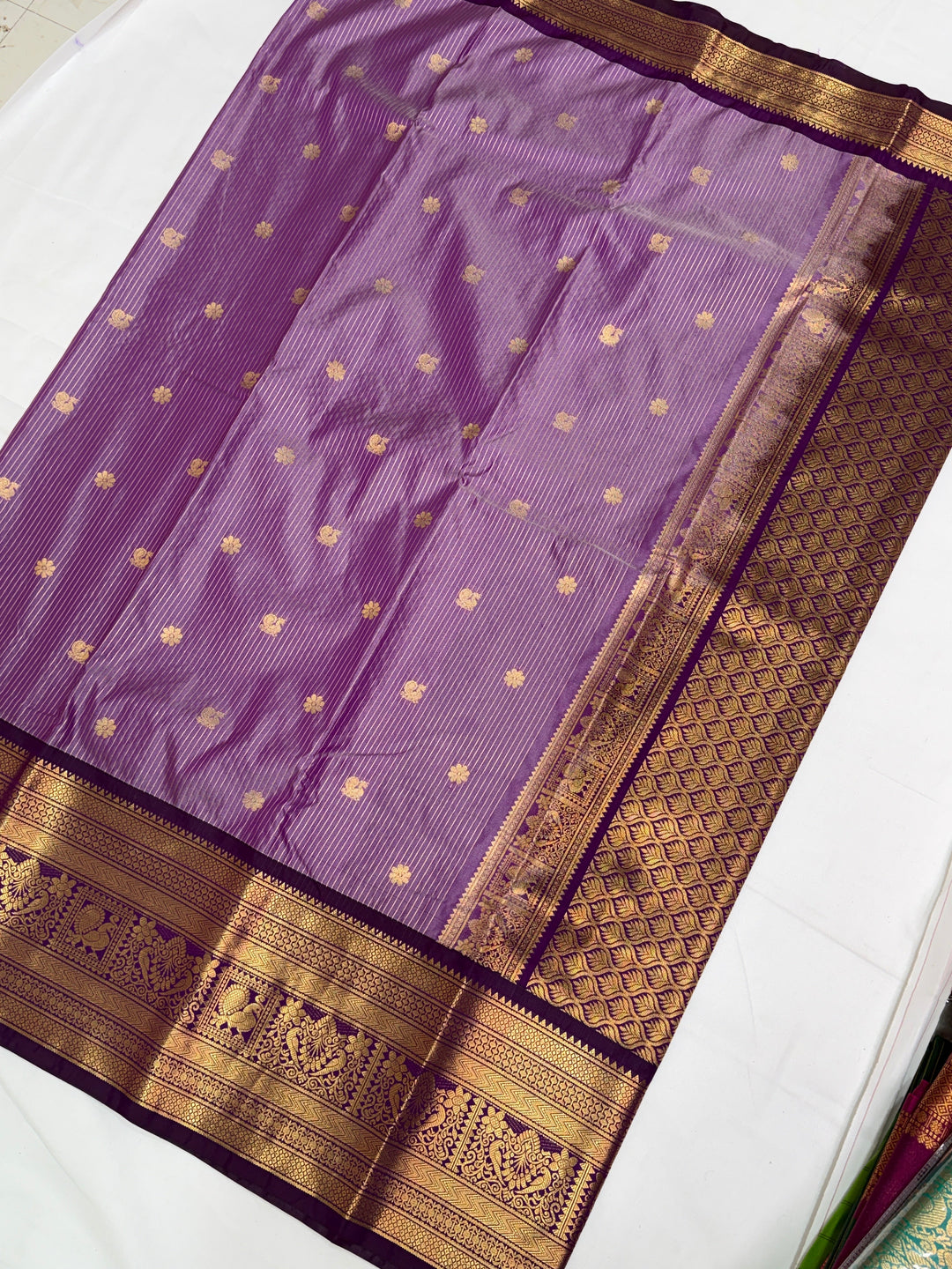 Stripes Semi-Silk Gadwal Saree (DHN-229)