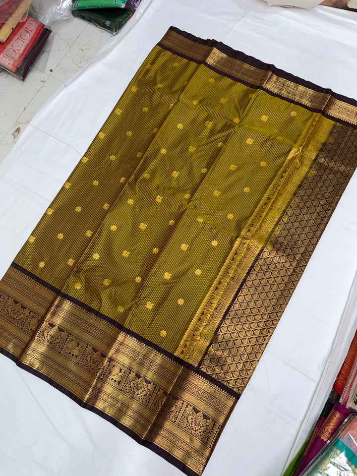 Stripes Semi-Silk Gadwal Saree (DHN-229)