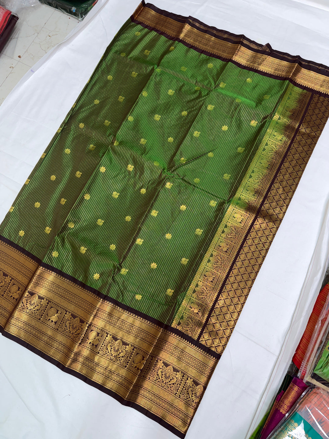 Stripes Semi-Silk Gadwal Saree (DHN-229)