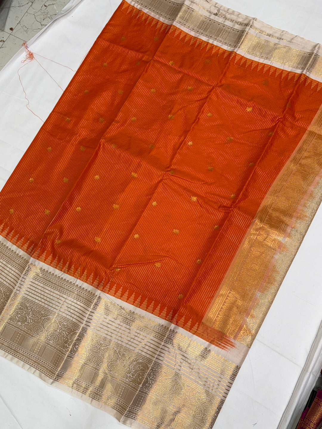 Stripes Semi-Silk Gadwal Saree (DHN-230)