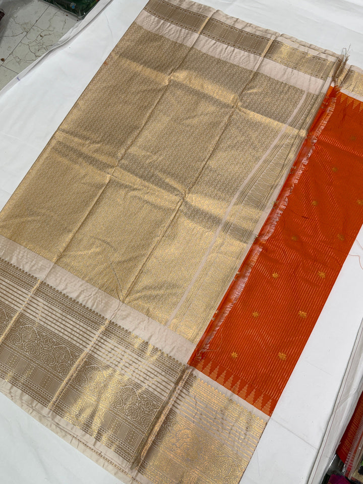 Stripes Semi-Silk Gadwal Saree (DHN-230)