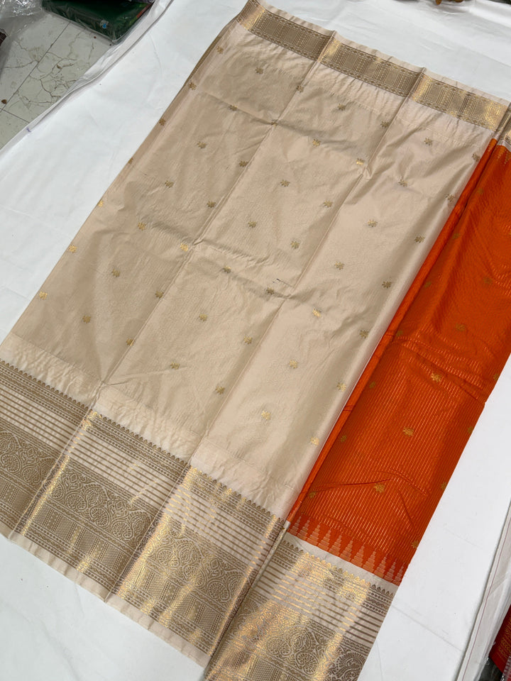 Stripes Semi-Silk Gadwal Saree (DHN-230)