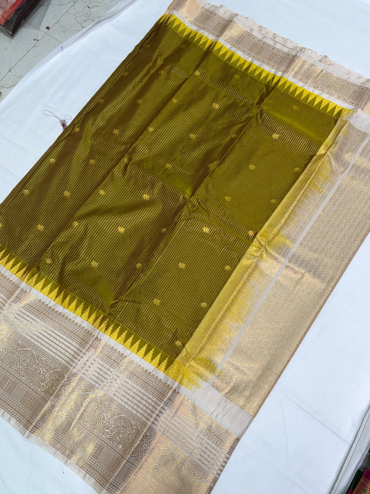 Stripes Semi-Silk Gadwal Saree (DHN-230)