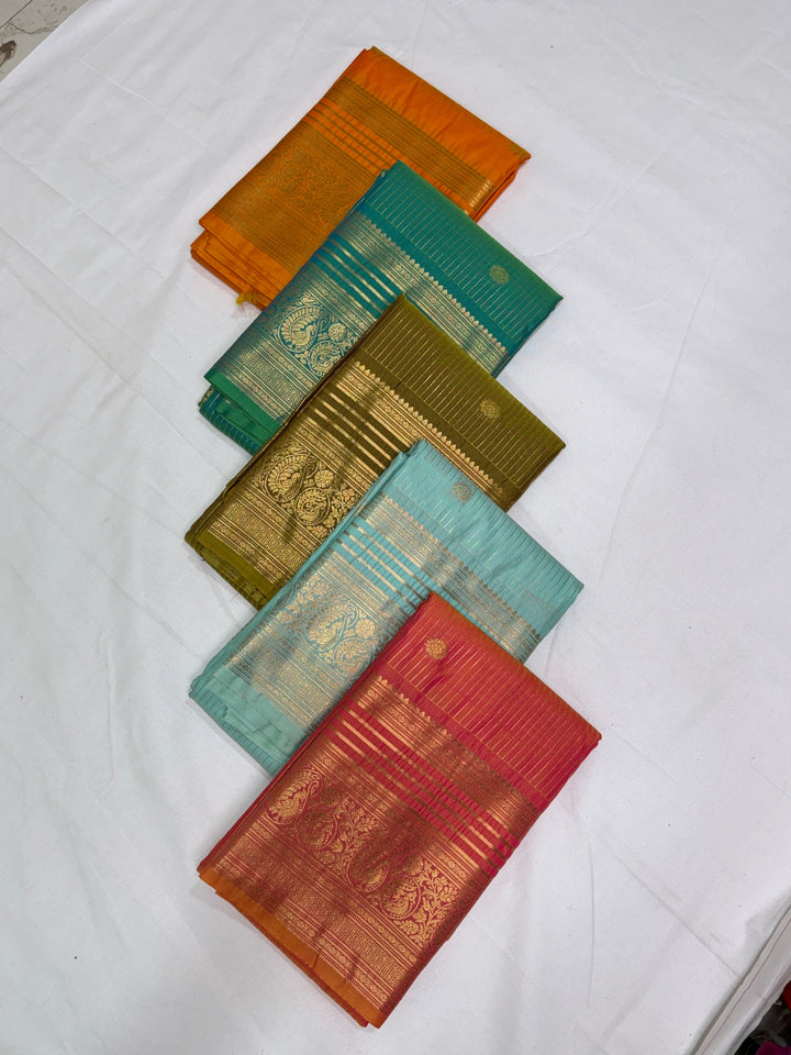 Stripes Semi-Silk Gadwal Saree (DHN-231)