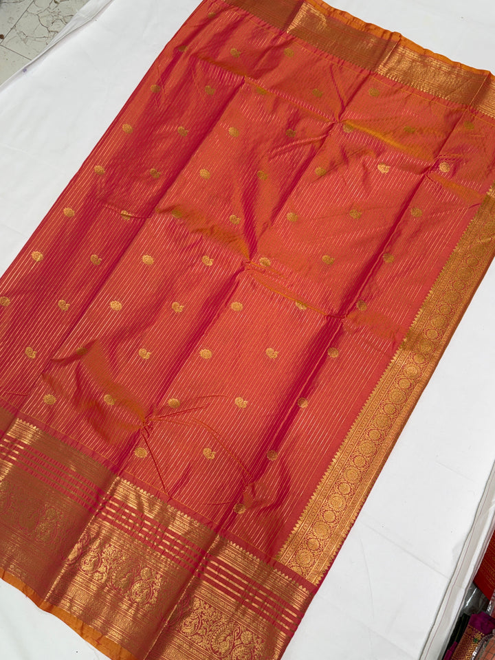 Stripes Semi-Silk Gadwal Saree (DHN-231)
