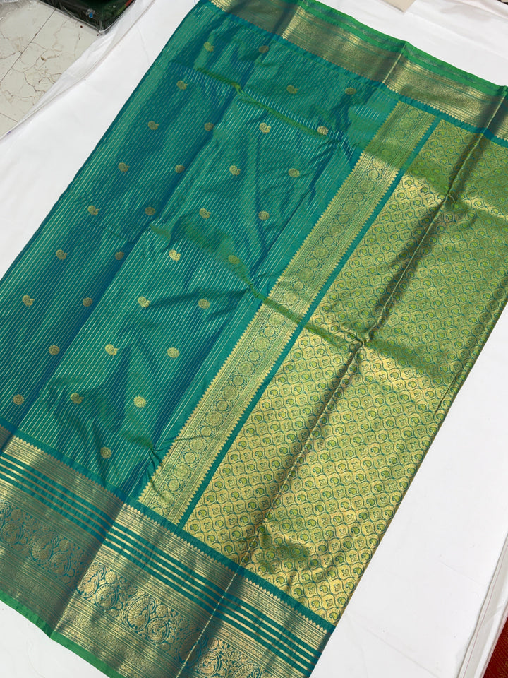 Stripes Semi-Silk Gadwal Saree (DHN-231)