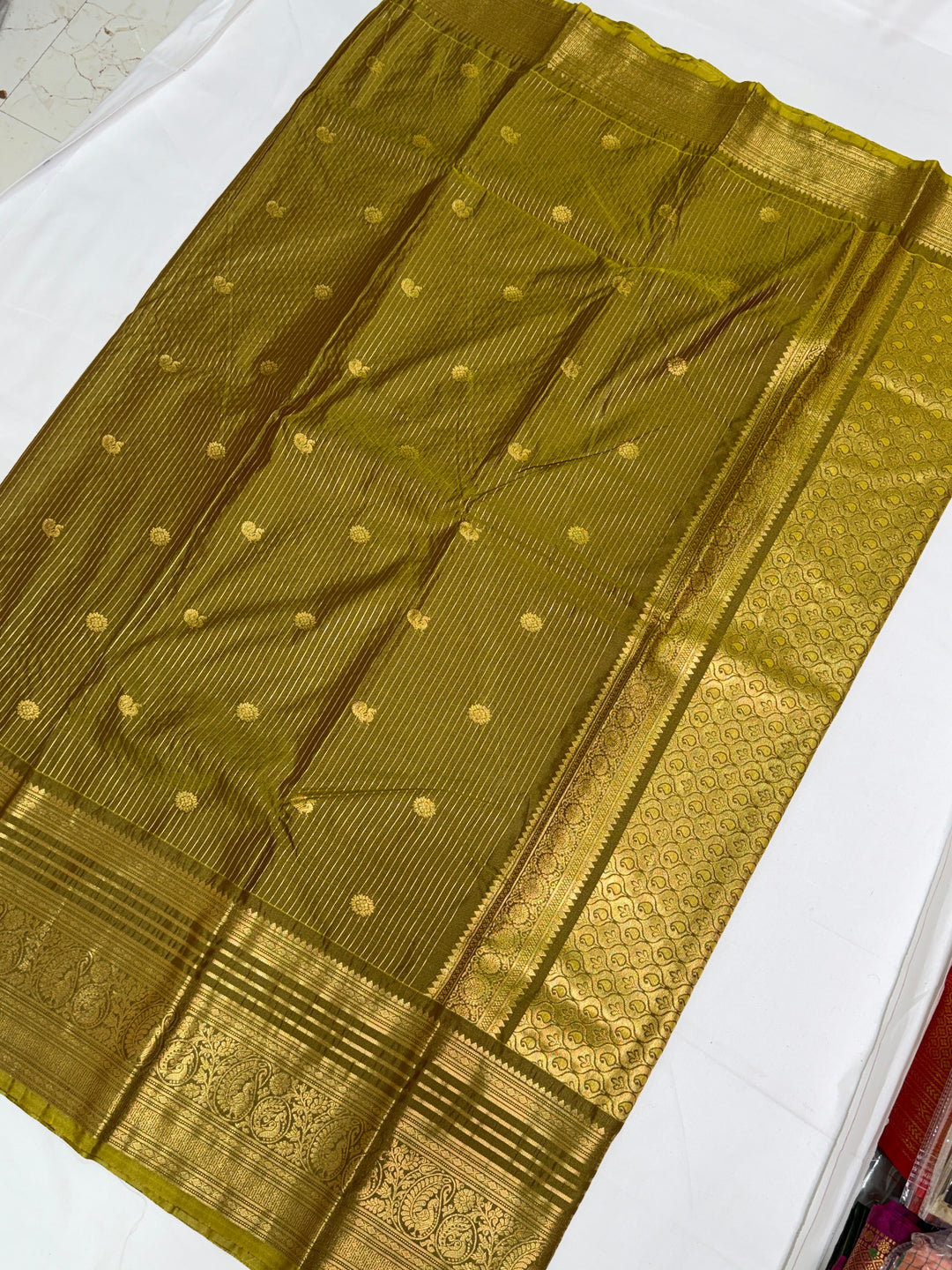 Stripes Semi-Silk Gadwal Saree (DHN-231)