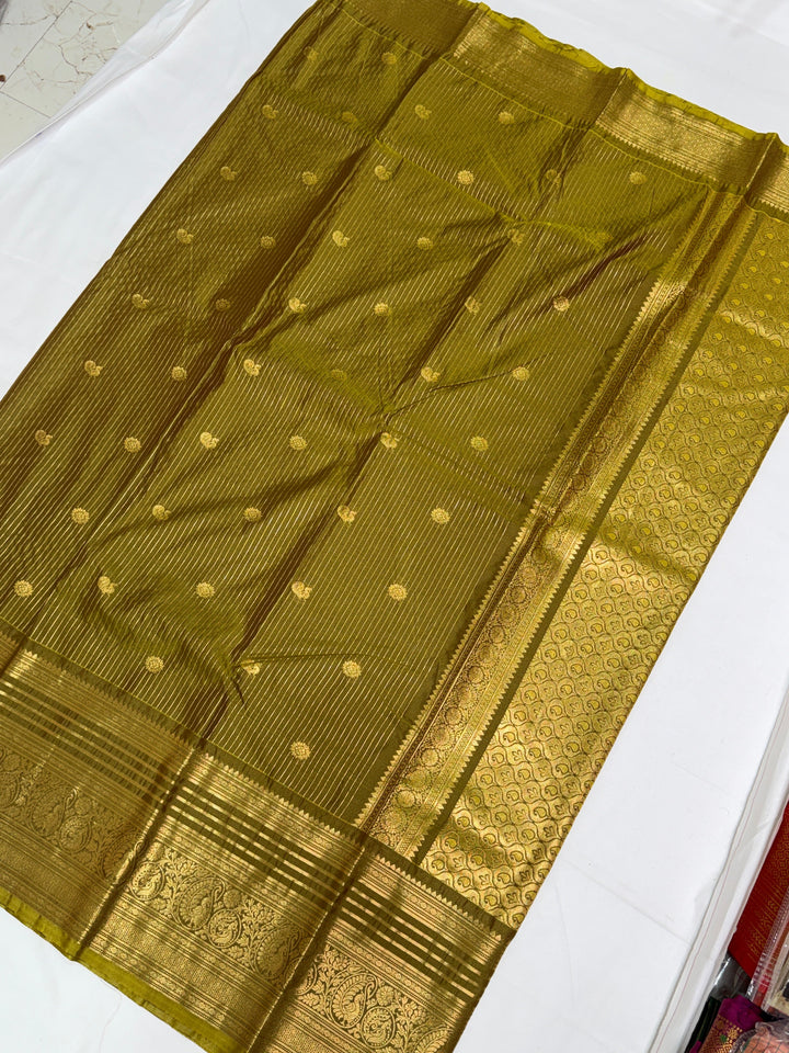 Stripes Semi-Silk Gadwal Saree (DHN-231)