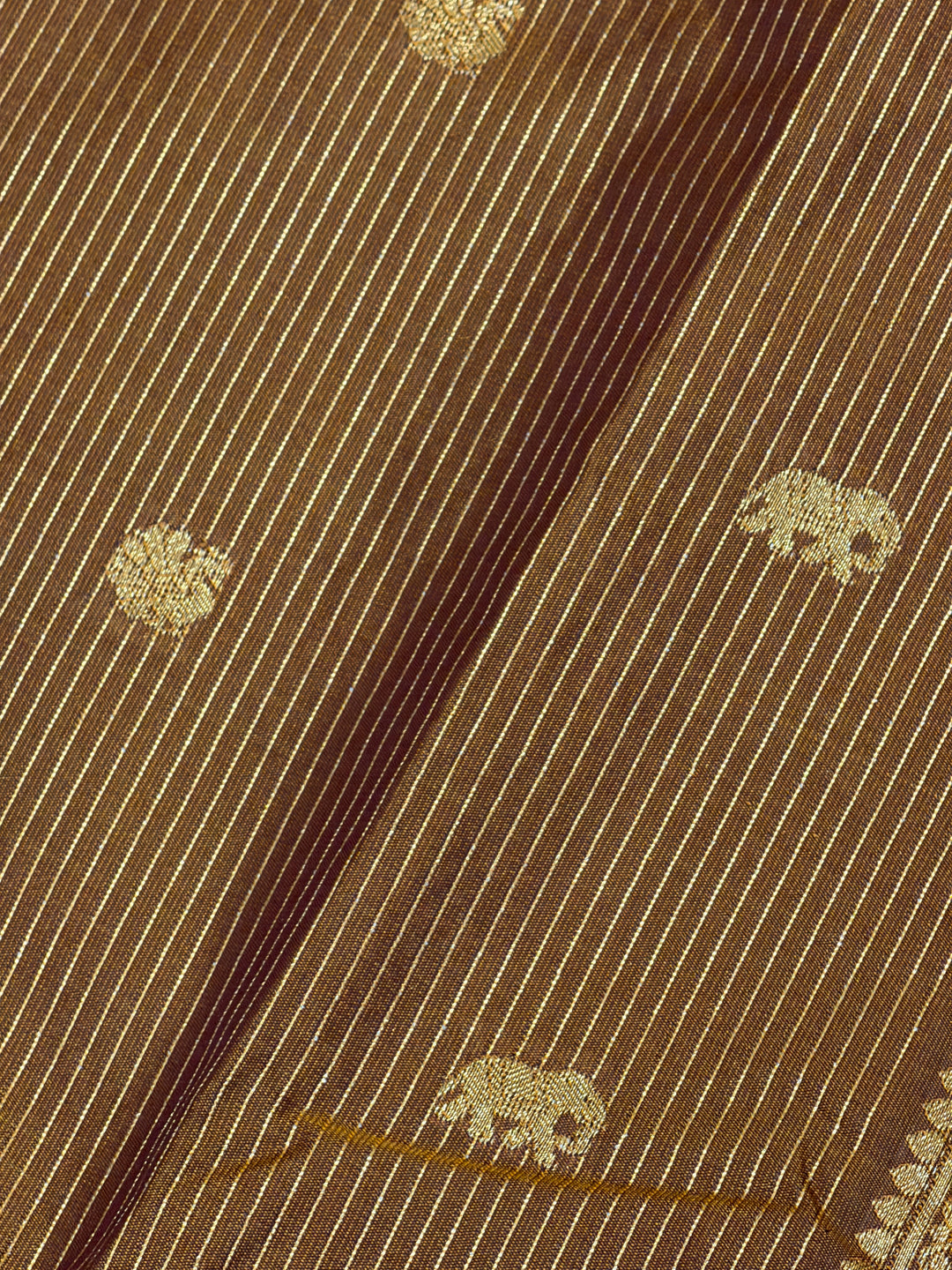 Mustard Stripes Semi-Silk Gadwal Saree (DHN-235)