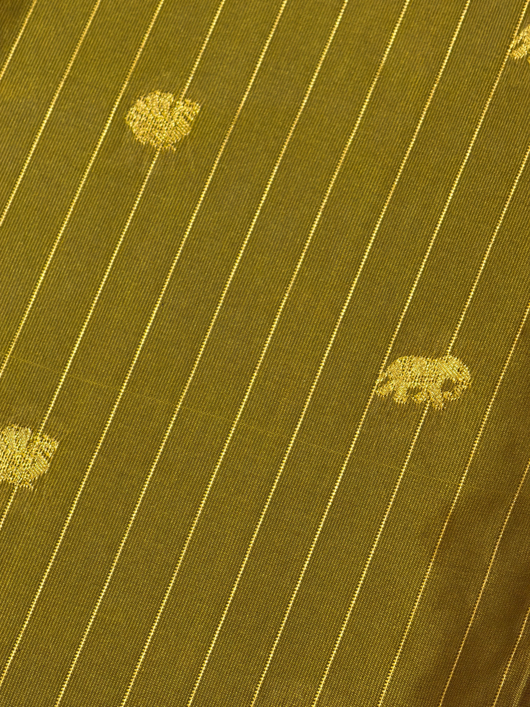 Olive Stripes Semi-Silk Gadwal Saree (DHN-236)